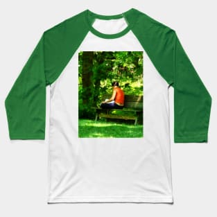Summer - Girl Reading in Park Baseball T-Shirt